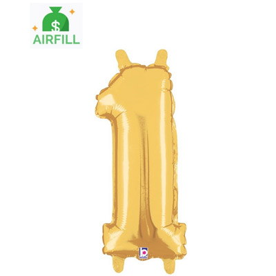 14" Gold Number balloons